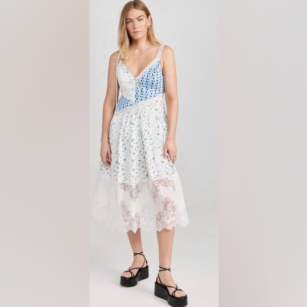 For Love & Lemons Colby Midi Dress Size Small